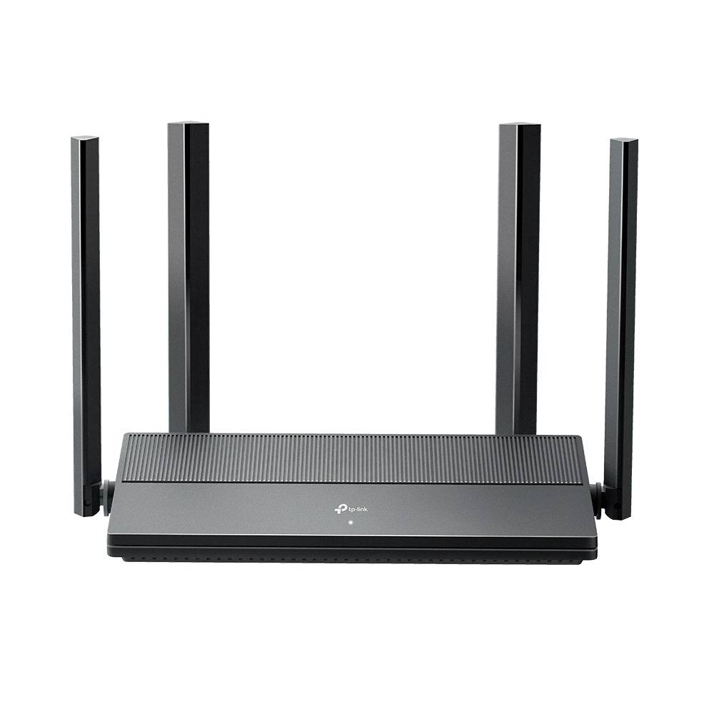 Roteador TP-Link EX141 Wi-Fi 6 AX1500 preto com quatro antenas